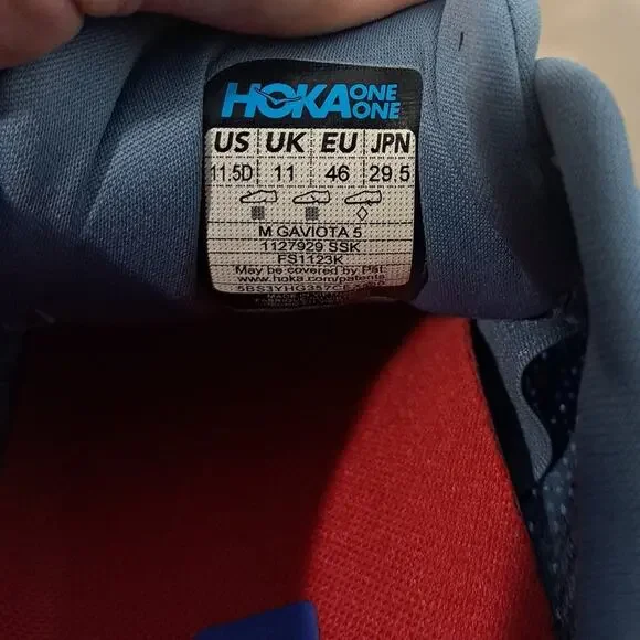 Hoka Gaviota 5 Men's Running Walking Shoe Size 11.5 D Blue Orange - Picture 9 of 12